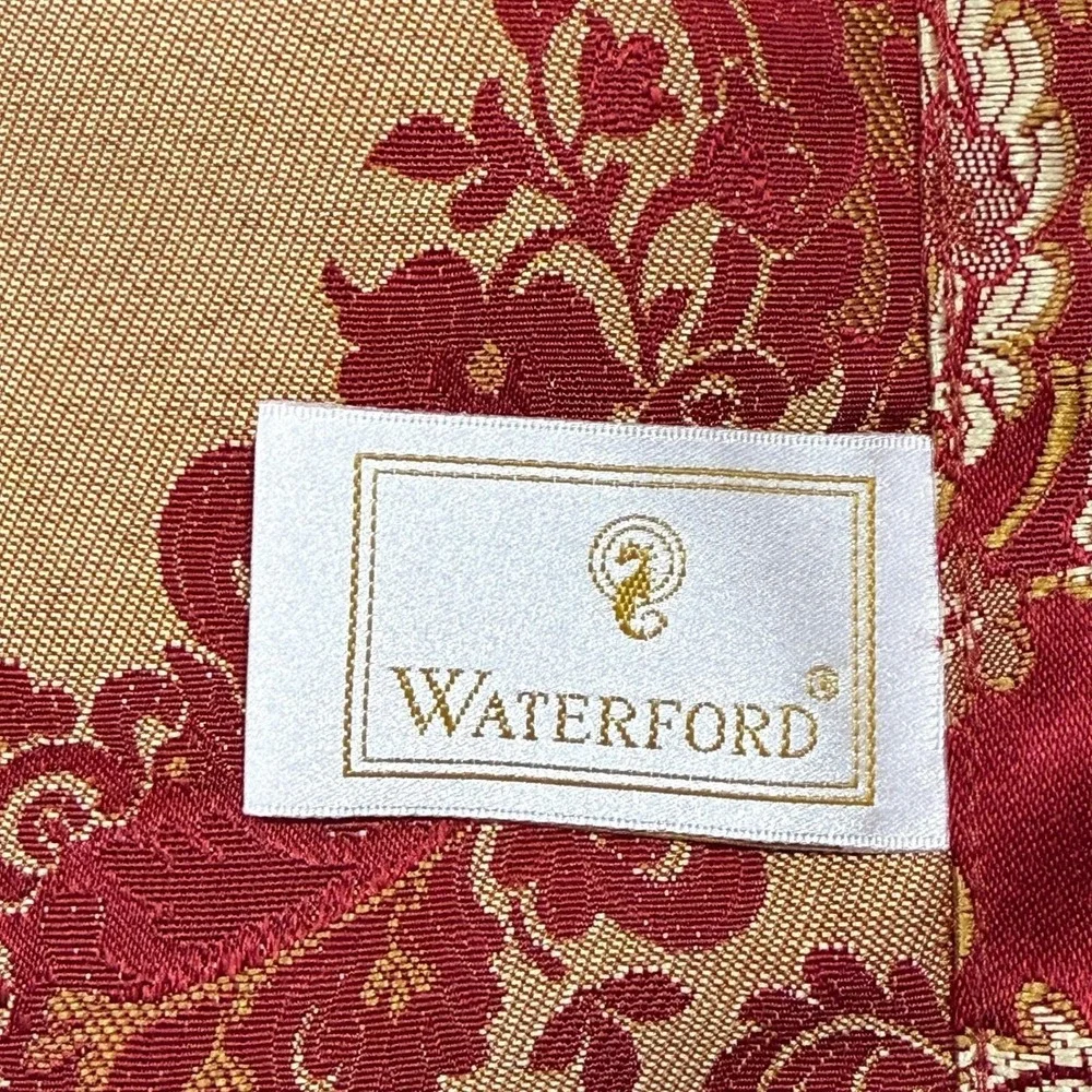 Waterford Dinner Napkins Red Gold Damask Brocade Set of 13 Vintage 2003 EUC